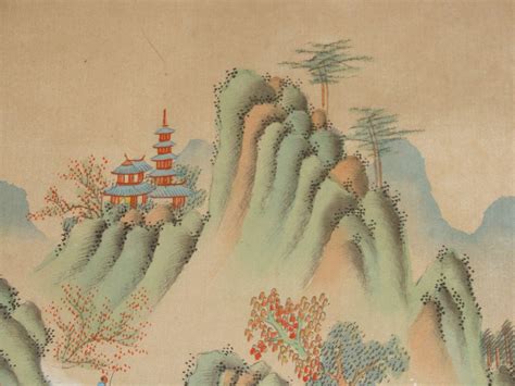 Chinese Silk Painting From Asia Of Old On Ruby Lane