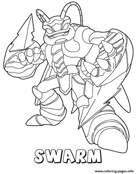 Select from 35870 printable coloring pages of cartoons, animals, nature, bible and many more. Skylanders Giants Air Swarm Coloring Pages Printable