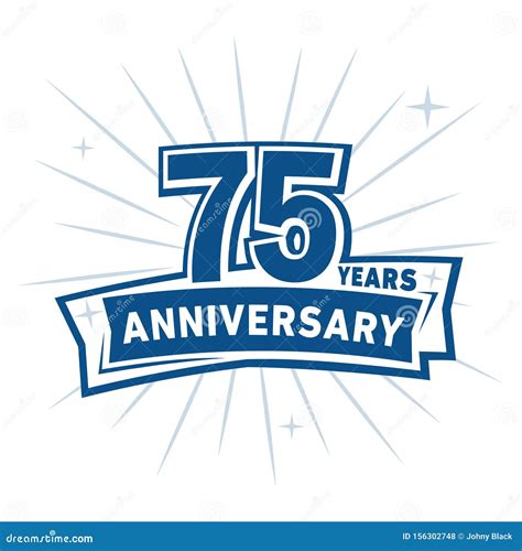 75 Years Celebrating Anniversary Design Template 75th Anniversary Logo