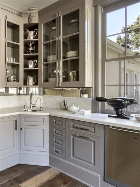 An interesting option for corner cabinets. Upper Corner Kitchen Cabinet Solutions | Live Simply by Annie