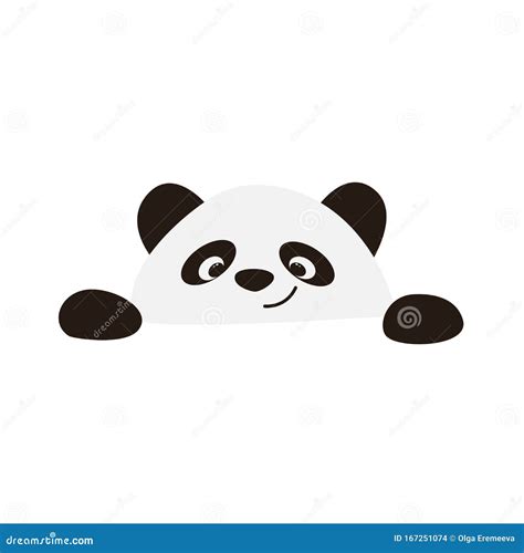 Smiling Panda Face On A White Background Stock Illustration