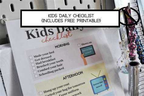 Daily Checklist For Kids Free Printable Super Busy Mum