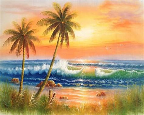Buy Seascape And Sea Wave 5d Diy Diamond Painting
