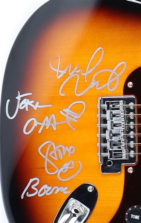 Pearl Jam Fender Squier 38 Electric Guitar Band Signed By 6 With Eddie Vedder Mike Mccready