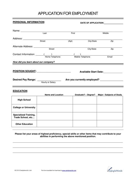 Employment Application Form 19 Examples Format Pdf Examples
