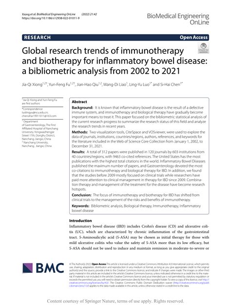 Pdf Global Research Trends Of Immunotherapy And Biotherapy For