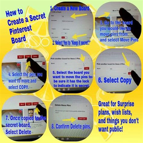 creating a secret pinterest board and moving pins from a public board to the secret board