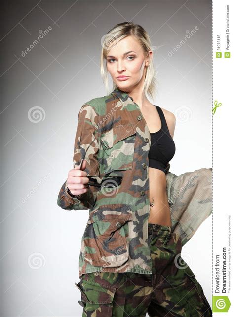 Woman In Military Clothes Army Girl Royalty Free Stock Photos Image