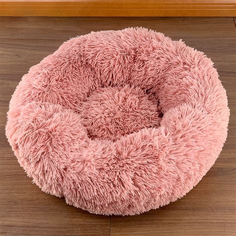 Zedwell Luxury Fluffy Pet Bed For Cats Small Dogs Round Cuddler Plush
