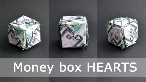 Money T Box Hearts Modular Origami Dollar Tutorial Diy Youtube