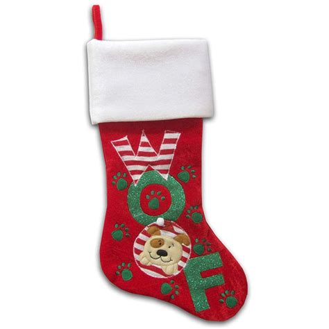 So go ahead and hang your family's stockings by the chimney with care. Dog Christmas Stocking - WOOF - 20 inch - Woof ...