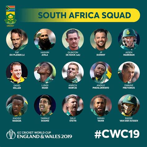 The series between pakistan and south africa, which was initially scheduled in october / november, has been postponed. ICC World Cup 2019: South Africa cricket squad, statistics ...