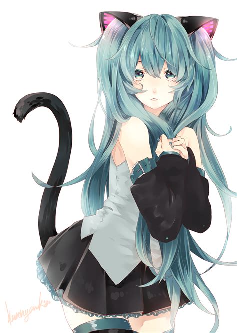 Neko Miku Hatsune Kuronyank Long Hair Cute Kawaii