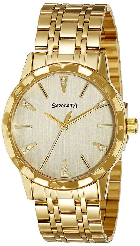 Great gift ideas for men, under 25 bucks!, mommy share. Sonata Analog Champagne Dial Men's Watch - 7113YM02 ...