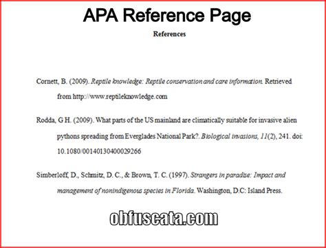 What is APA Reference Page?