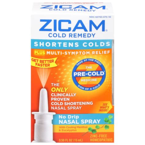 Zicam Cold Remedy Zinc Free Nasal Spray Brookshires