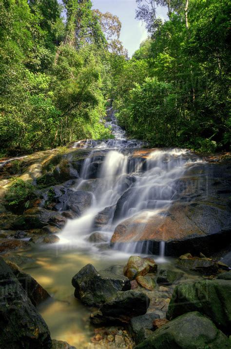 Malaysia Rawang View Of Kanching Waterfalls Stock Photo Dissolve