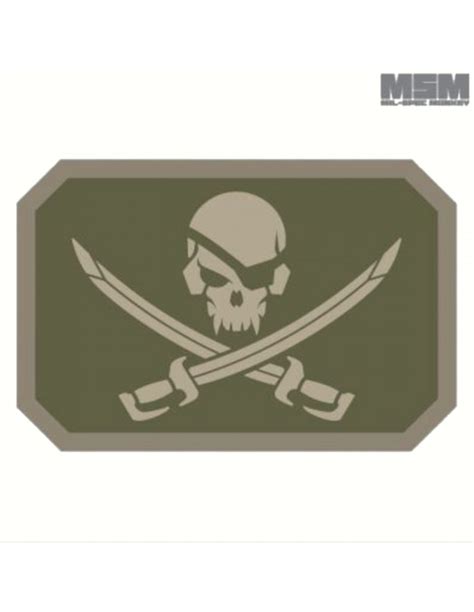 Mil Spec Monkey Tactical Patch With Velcro Pirate Skull Pvc