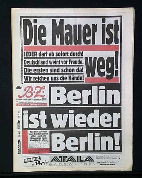 The berlin wall stood for almost three decades as a tangible sign of the iron curtain and the divisions between the soviet the berlin wall was a series of walls, fences and barriers separating the east. Berlin Wall Falls... In a Berlin newspaper ...