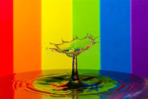 Abstract Rainbow Water Drop Collision Stock Photo Image Of Drops