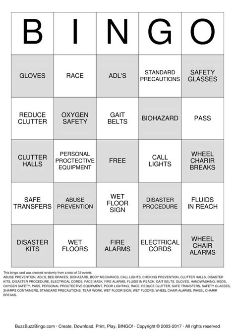 Fall Riskfall Prevention Bingo Cards To Download Print And Customize