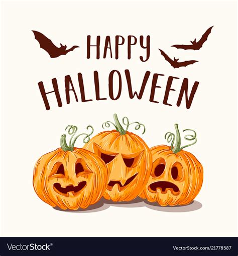 Happy Halloween Pumpkin Royalty Free Vector Image
