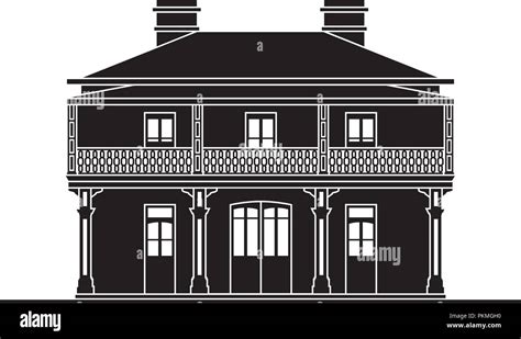 georgian style mansion silhouette vector illustration stock vector image and art alamy