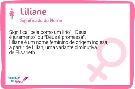 Significado Do Nome Liliane Significado Dos Nomes