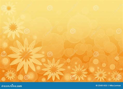 An Abstract Summer Background With Yellow Flowers Stock Illustration