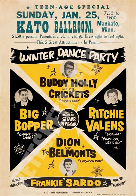 Buddy Holly And The Crickets Rare 1959 Winter Dance Party Etsy In 2021 Buddy Holly Winter