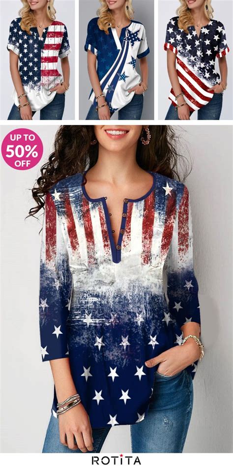 4th Of July Patriotic American Flag Print Outfits Rotita Stylish