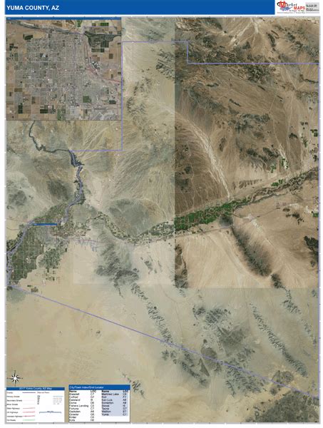Yuma County Az Wall Map Satellite Basic Style By Marketmaps Mapsales
