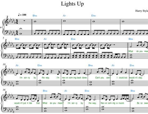 Harry Styles — Lights Up Piano Sheet Music Sheet Music Sheet Music