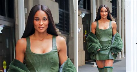 ciara wears green outfit during new york fashion week photos