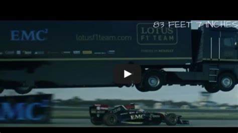 watch world record semi truck jump 83 feet over race car mrctv