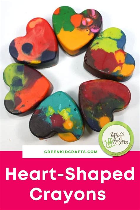 Homemade Heart Shaped Crayons Green Kid Crafts