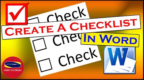 How To Create A Checklist In Microsoft Word Youtube
