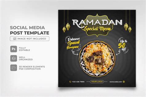 Ramadan Biriyani Social Media Post Psd Graphic By Emamul Hossen