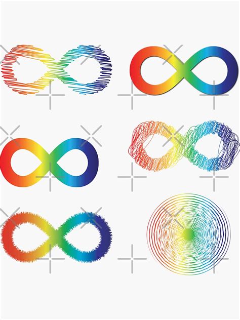 Rainbow Infinity Symbol For Autism Acceptanceawareness Sticker Pack