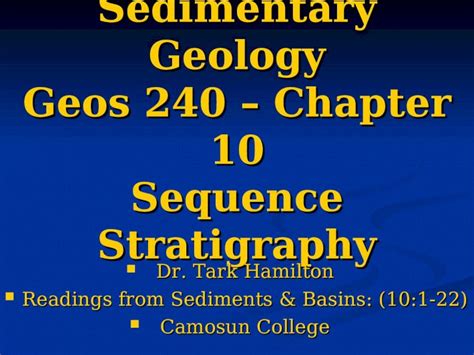 Ppt Sedimentary Geology Geos 240 Chapter 10 Sequence Stratigraphy