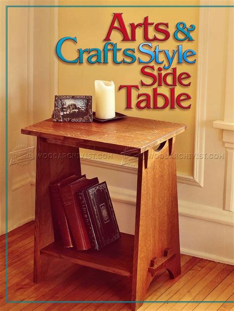 art and crafts style side table plans woodarchivist