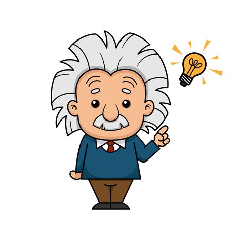 Albert Einstein Cartoon Character Has Idea 7642087 Vector Art At Vecteezy