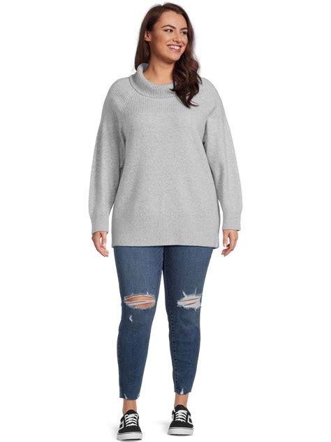 terra and sky women s plus size cowl neck sweater sizes 0x 4x