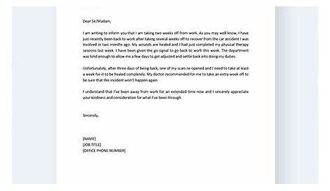 sample work excuse letter
