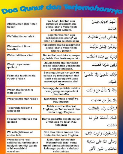 Semua bacaan di dalam sholat merupakan bacaan doa. mattop's blog: Bacaan Doa Qunut Dalam Jawi dan Rumi.