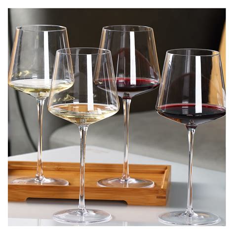 Buy Wine Glasses Set Of 4 Crystal Modern Wine Glasses With Tall Long