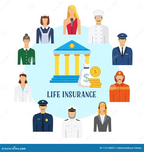 Life Insurance Flat Illustration Stock Vector Illustration Of People