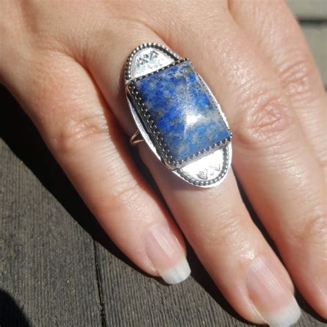 Sterling Silver Ring Lapis Lazuli Ring Women S Rings Semi