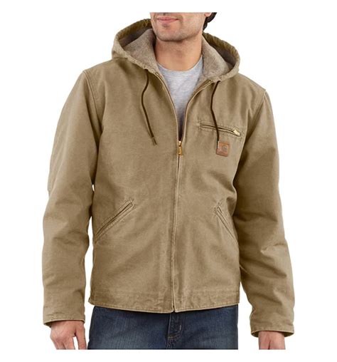 buy carhartt men s big and tall sherpa lined sandstone sierra jacket j141 at