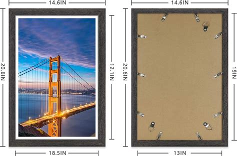 Buy Nuolan 13x19 Picture Frame Weathered Black Wood Pattern Wall